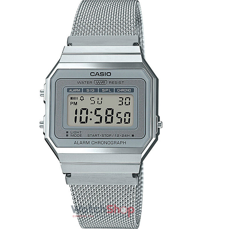 Ceas Argintiu Barbatesc Casio RETRO A700WEM-7AEF Original cu Comanda Online