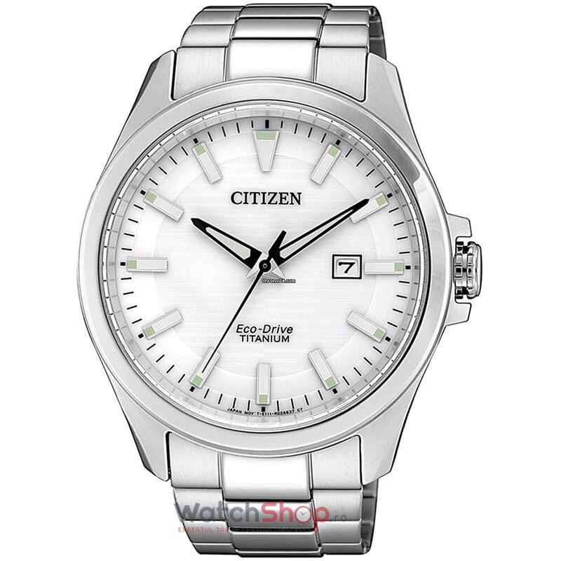 Ceas Argintiu Barbatesc Citizen Eco Drive BM7470-84A Titanium Original cu Comanda Online