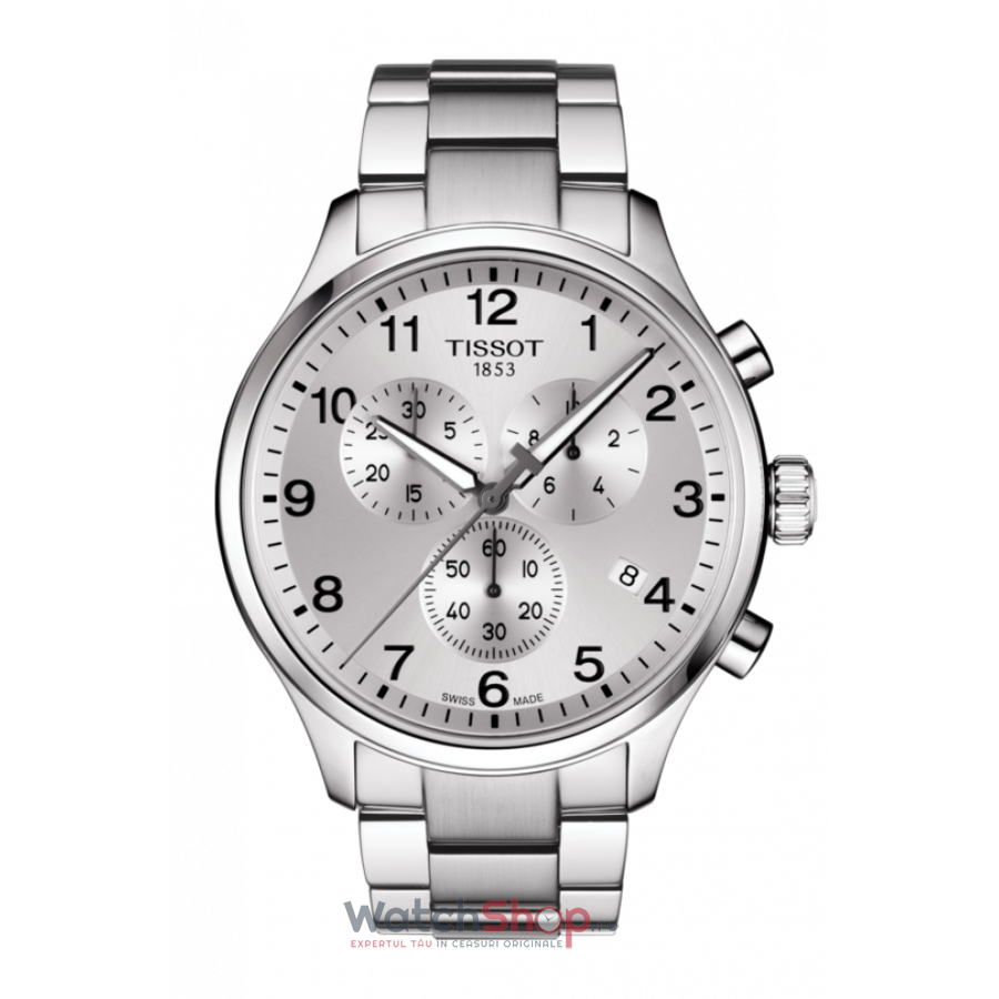 Ceas Argintiu Barbatesc Tissot T-Sport Chrono XL Classic T116.617.11.037.00 Cronograf Original cu Comanda Online