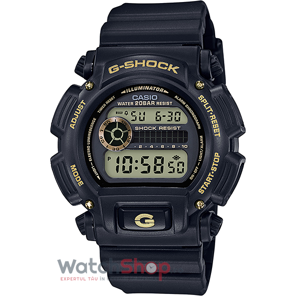 Ceas Negru Barbatesc Casio G-Shock DW-9052GBX-1A9 Black and Gold Original cu Comanda Online