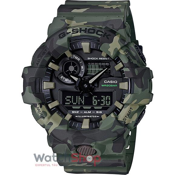 Ceas Verde Barbatesc Casio G-Shock GA-700CM-3A Original cu Comanda Online