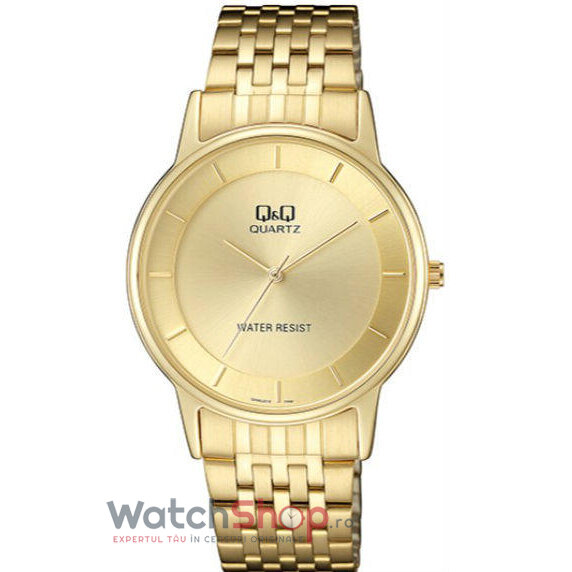 Ceas de Barbati Q&Q Clasic QA56J010Y Auriu de Mana Original cu Comanda Online