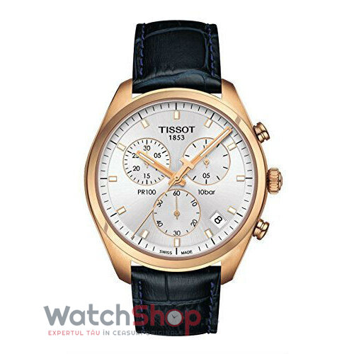 Ceas de Barbati Tissot T-CLASSIC T101.417.36.031.00 PR 100 Cronograf Albastru de Mana Original cu Comanda Online