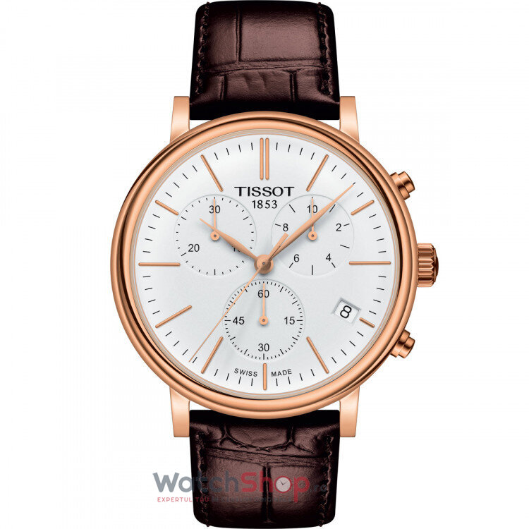 Ceas de Barbati Tissot T-CLASSIC T122.417.36.011.00 Premium Cronograph Maro de Mana Original cu Comanda Online